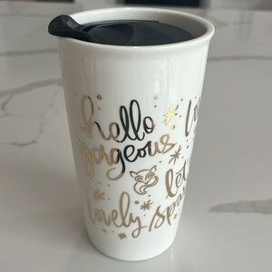 Spartina 449‎ Oh So Witty Coffee Mug 12oz Double Wall Ceramic Cup with Lid